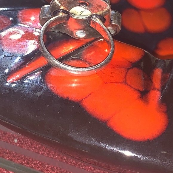 Beautiful black onyx with white turquoise sterling silver - Picture 9 of 9